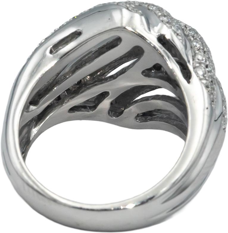 18k White Gold 1.0CT Round Cut Diamond Cluster Ring Size 6.75