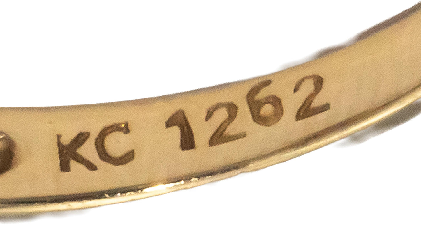 KALATI Designer 14k Yellow Gold 1.13CT Diamond and Pink Sapphire Ring Size 6