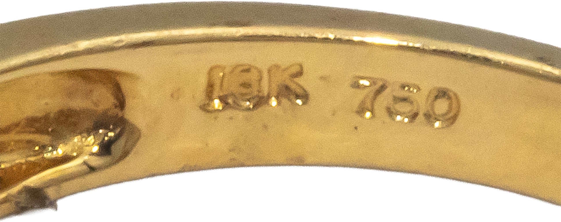 18k Yellow Gold Princess Cut Diamond Band Ring  0.65CT Size 6.75