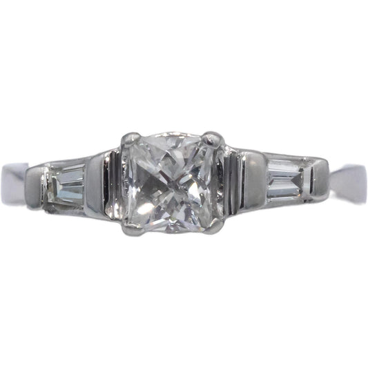 Platinum & 18k Gold 1.15CT Diamond Three Stone Ring w/ .95CT Center Size 8