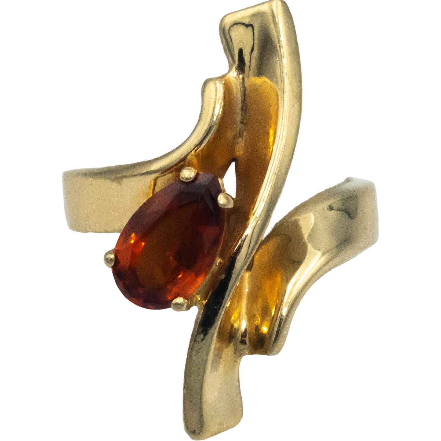 14k Yellow Gold Oval Cut Citrine Solitaire Ring 1.25CT Size 6