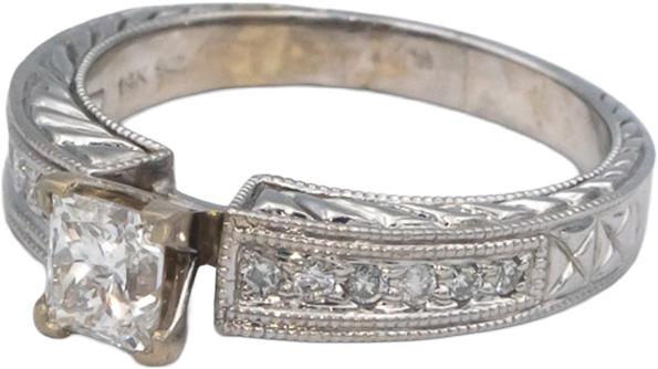 14k White Gold Diamond Engagement Ring 1.25CT w/ 1.0CT Center Size 9.25