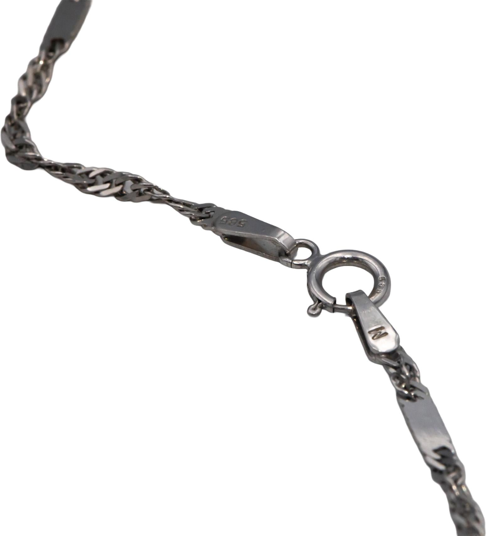 14k White Gold Jewelry 16" Long Fancy Twisted Chain Link Necklace