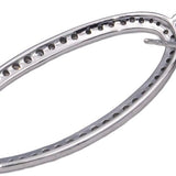 10k White Gold Round Diamond Oval Hoop Dangle Stud Earrings 1.30CT
