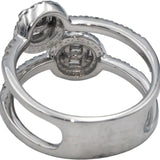 10k White Gold Diamond Split Band Double Halo 0.50CT Ring Size 7