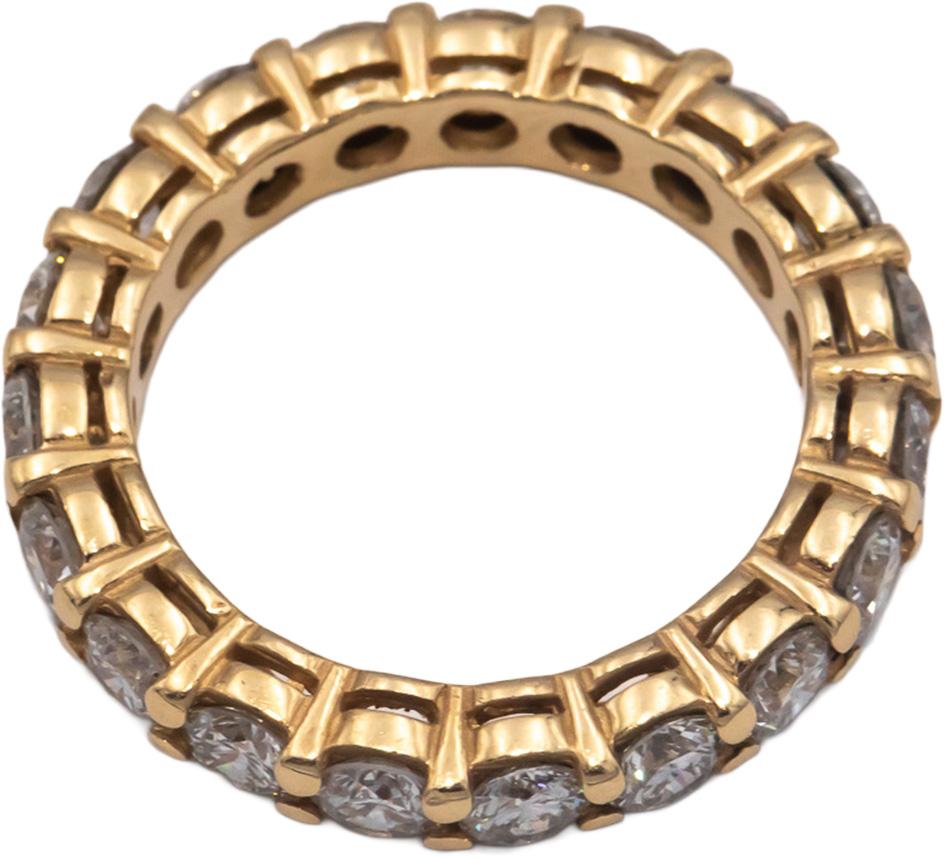 14k Yellow Gold Round Cut Diamond Eternity Band Ring 2.73CT Size 5.25