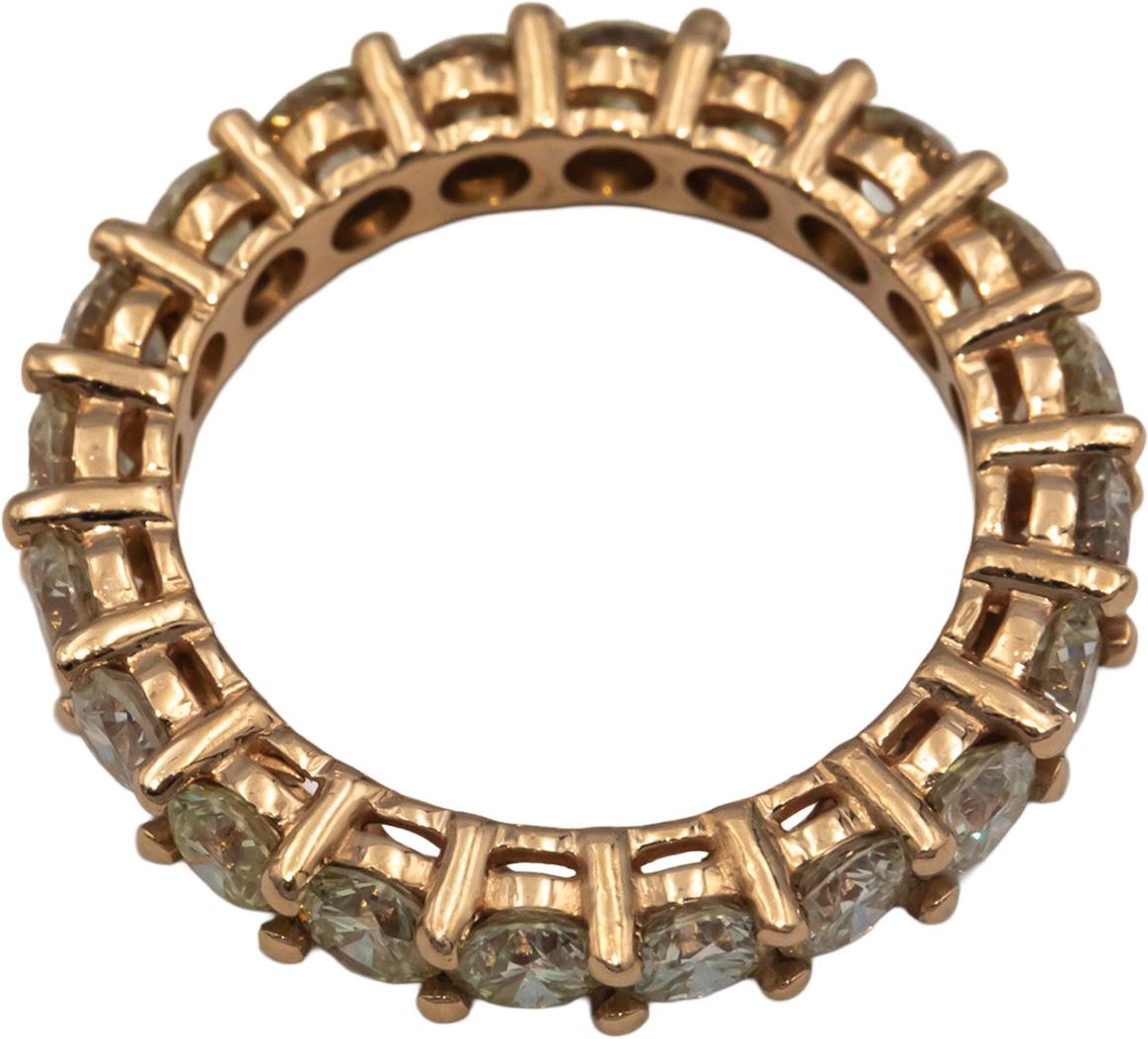 14k Rose Gold Round Diamond Half Eternity Band Ring 3.40CT Size 6