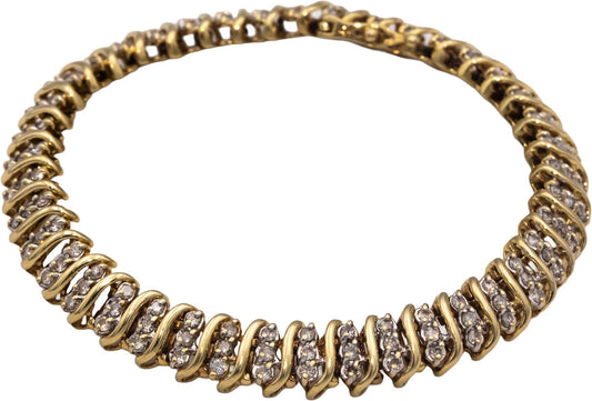 14k Yellow Gold 2.0CT Round Cut Diamond S-Link Chain Bracelet