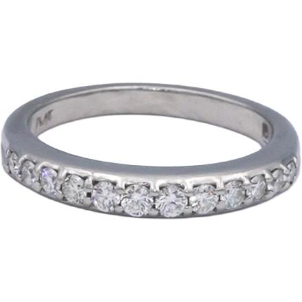 Platinum Jewelry 0.30CT Round Cut Diamond Anniversary Band Ring Size 4.5