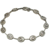 18k White Gold Jewelry Round Diamond Oval Link Bracelet 2.25CT