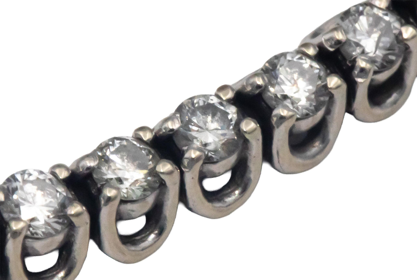 14k White Gold Round Diamond Trellis Setting Tennis Bracelet 2.0CTW