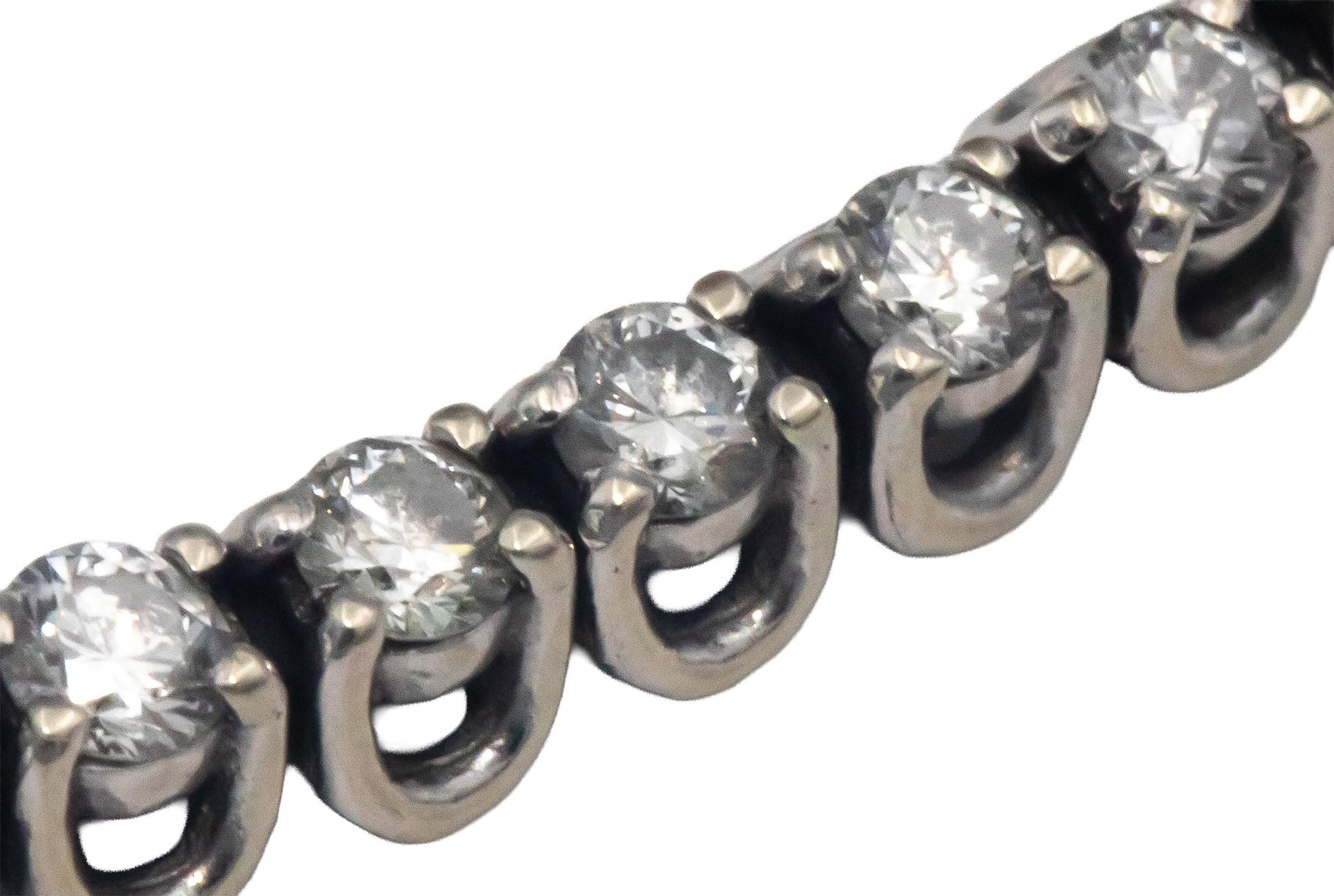 14k White Gold Round Diamond Trellis Setting Tennis Bracelet 2.0CTW