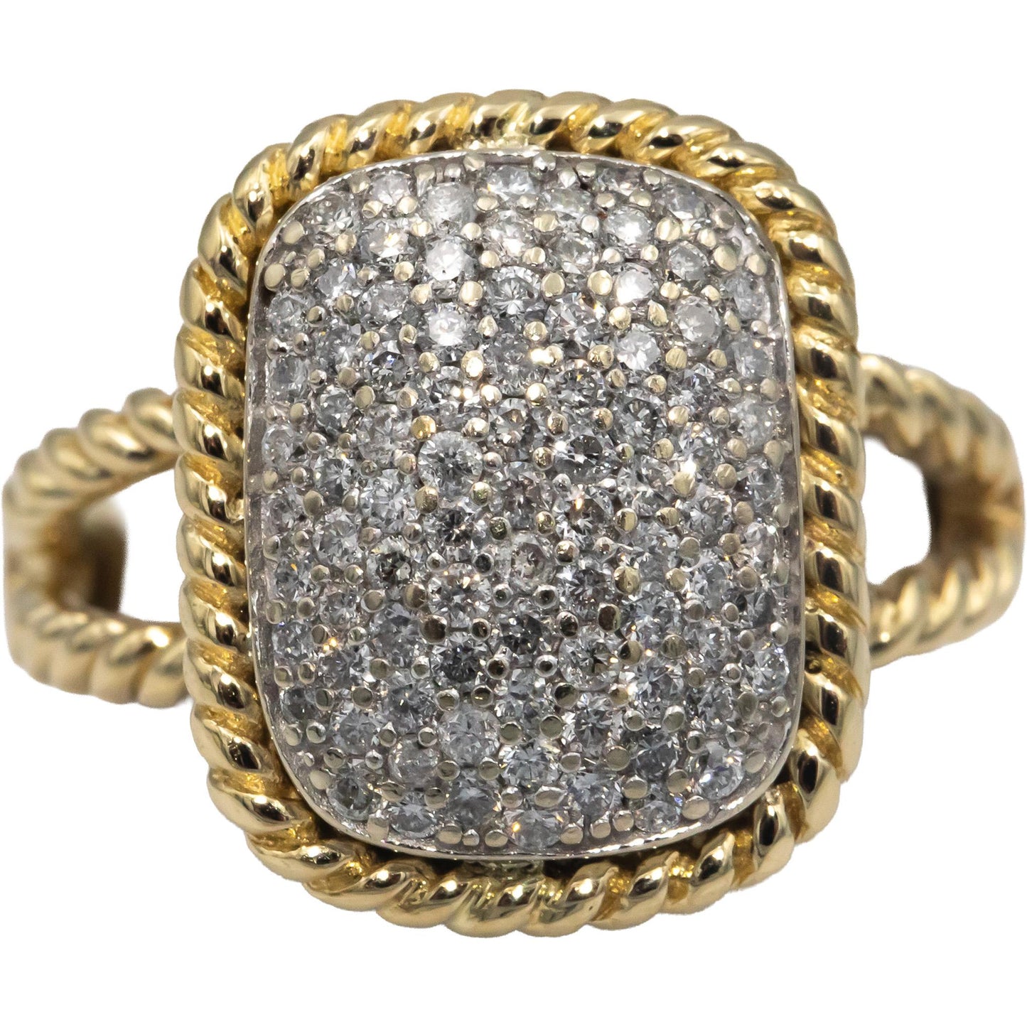 EFFY D'ORO COLLECTION 14k Yellow Gold 0.75CT Cluster Ring Size 6.75