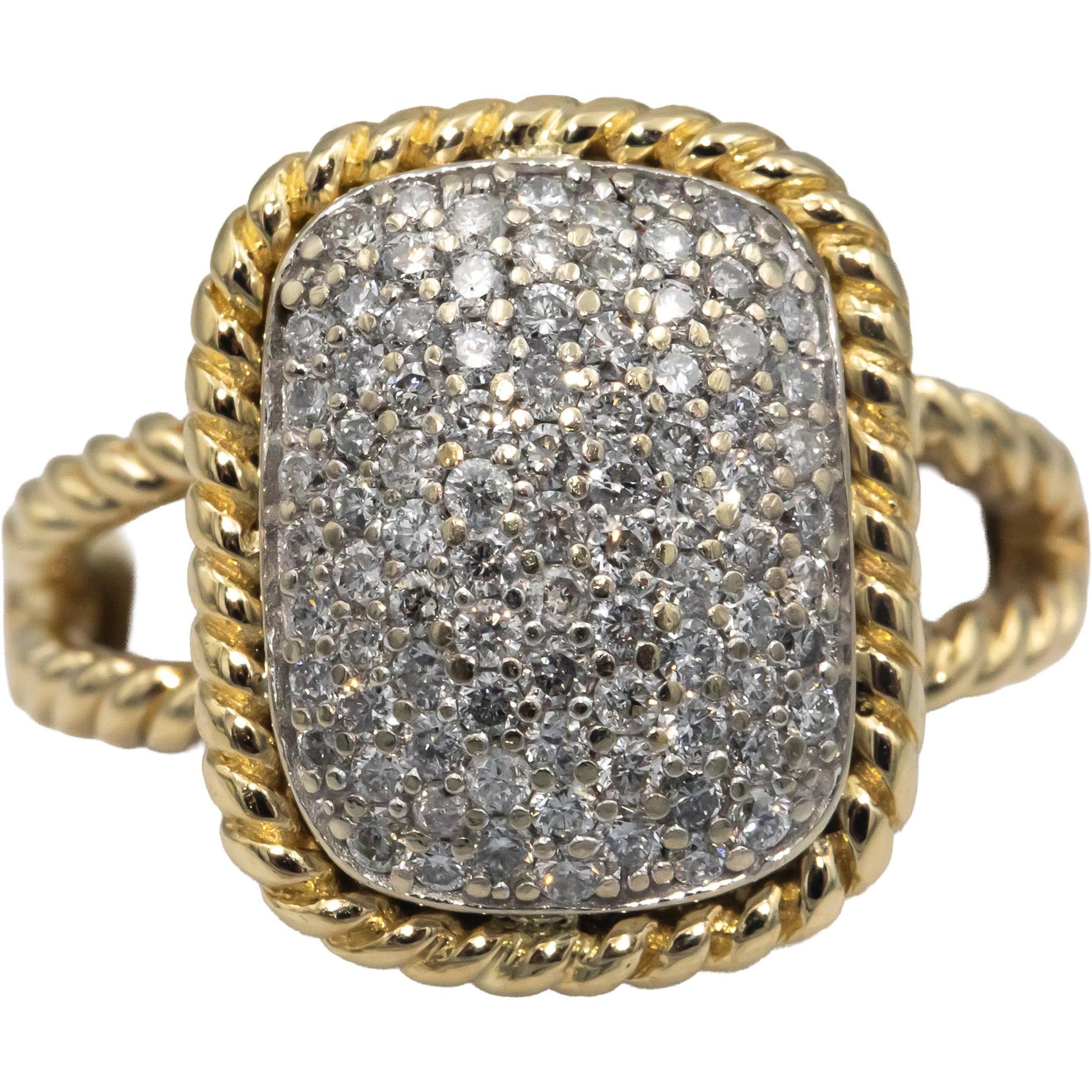 EFFY D'ORO COLLECTION 14k Yellow Gold 0.75CT Cluster Ring Size 6.75