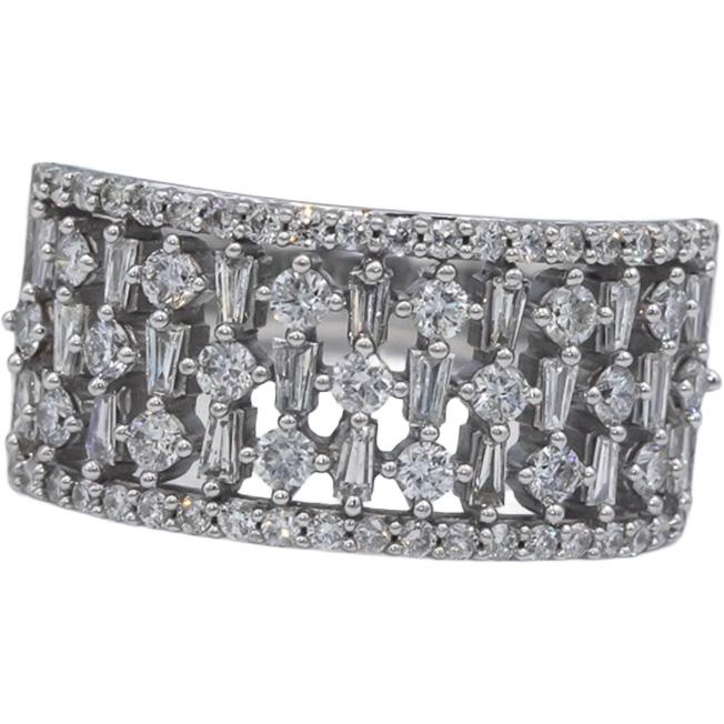 Marilyn Monroe Collection 10k White Gold 1.0CT Diamond Wide Band Ring Size 6.5