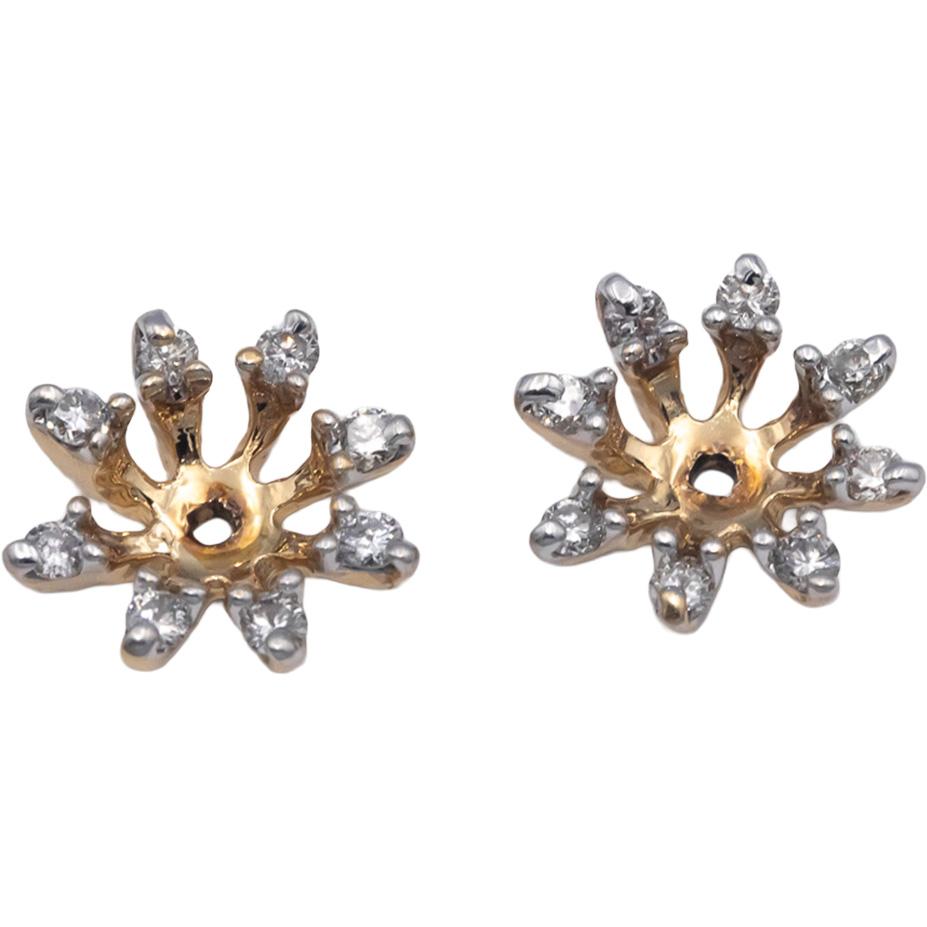 14k Yellow Gold 0.25CT VS Round Cut Diamond Stud Earring jacket Enhancers