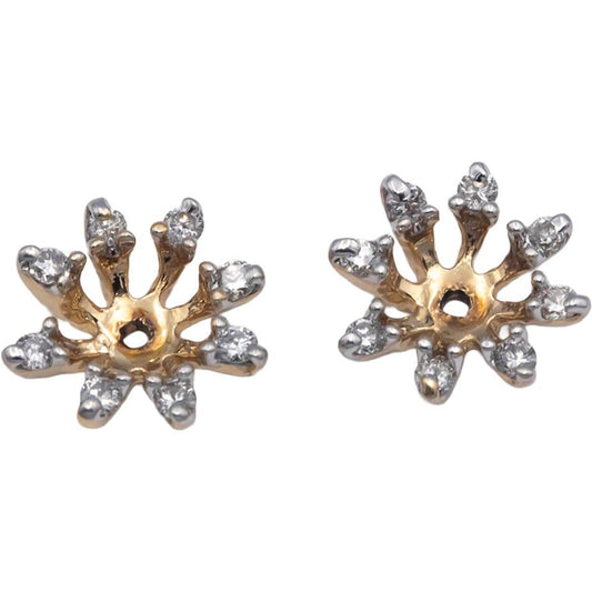 14k Yellow Gold 0.25CT VS Round Cut Diamond Stud Earring jacket Enhancers