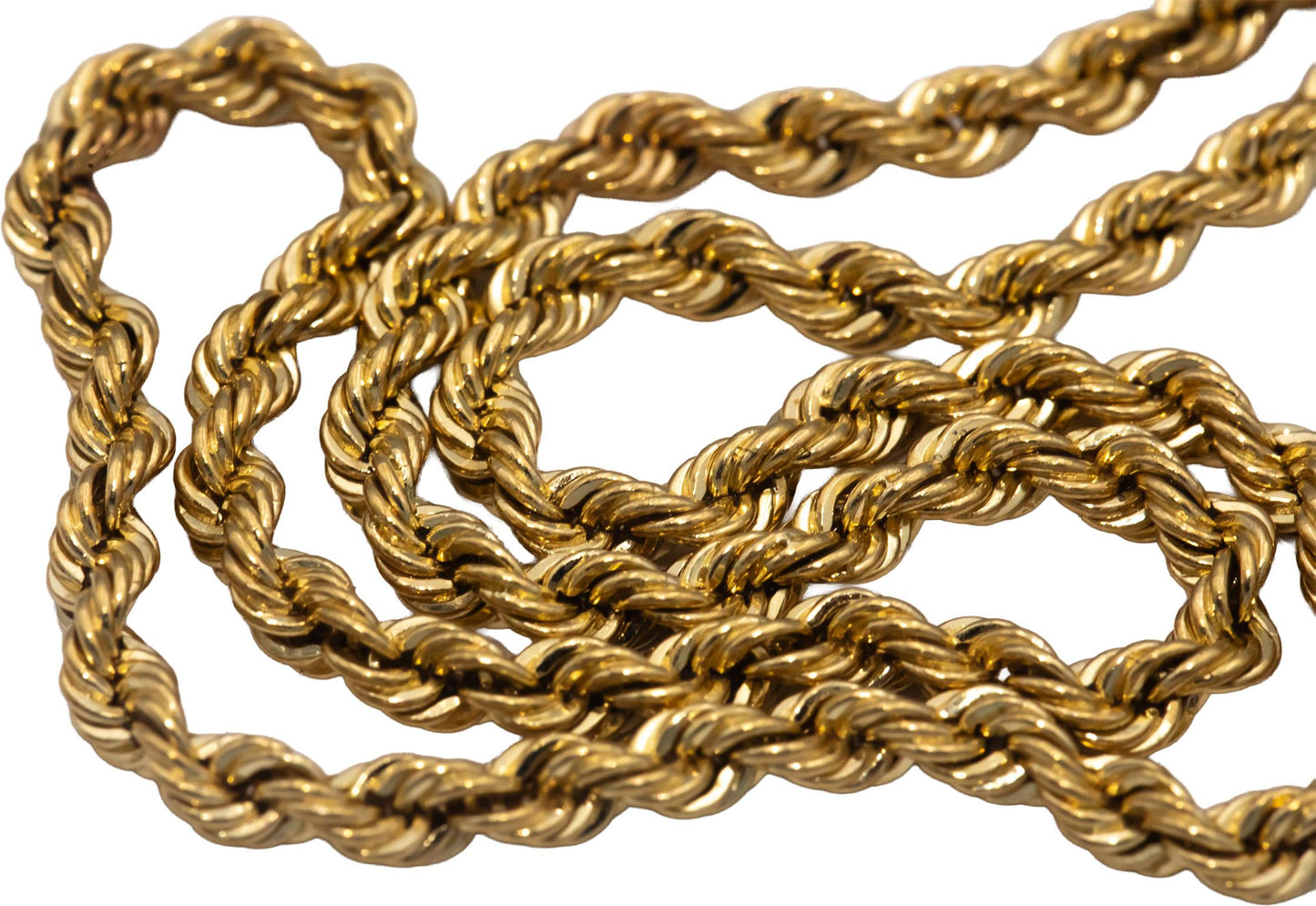 14k Yellow Gold Jewelry 18.25" Long/3.0mm Wide Twisted Rope Chain Necklace