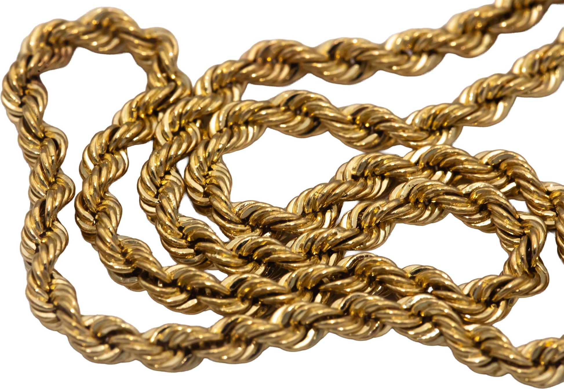 14k Yellow Gold Jewelry 18.25" Long/3.0mm Wide Twisted Rope Chain Necklace