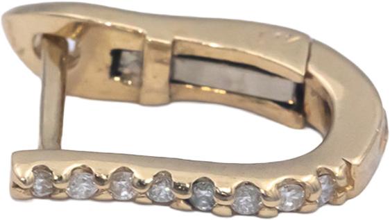 14k Yellow Gold 0.25CT Round Cut Diamond Hoop Huggie Earrings