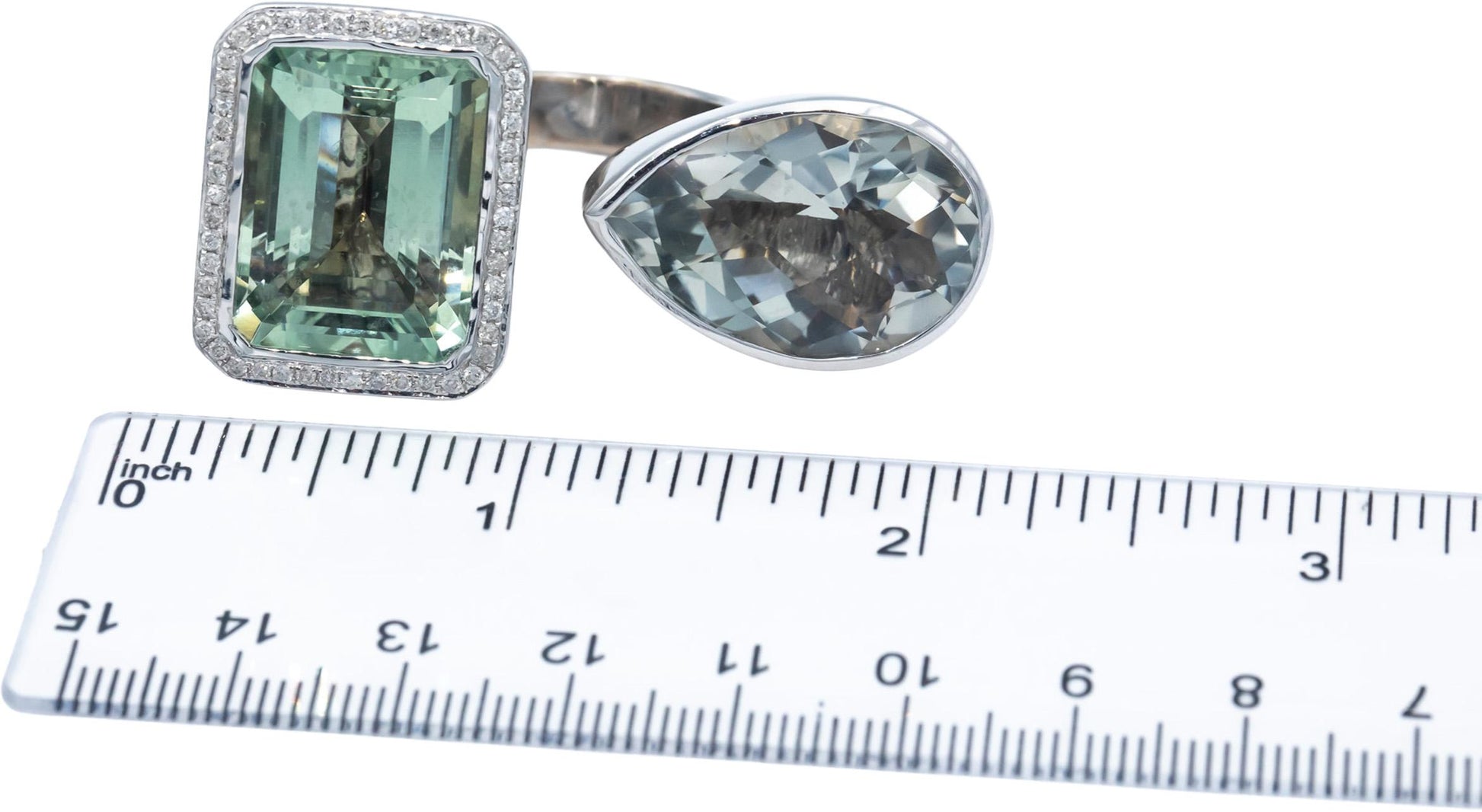 CGL 18k White Gold Amethyst and Diamond Jumbo Ring 42.55CT Size 7 - $7460 Retail