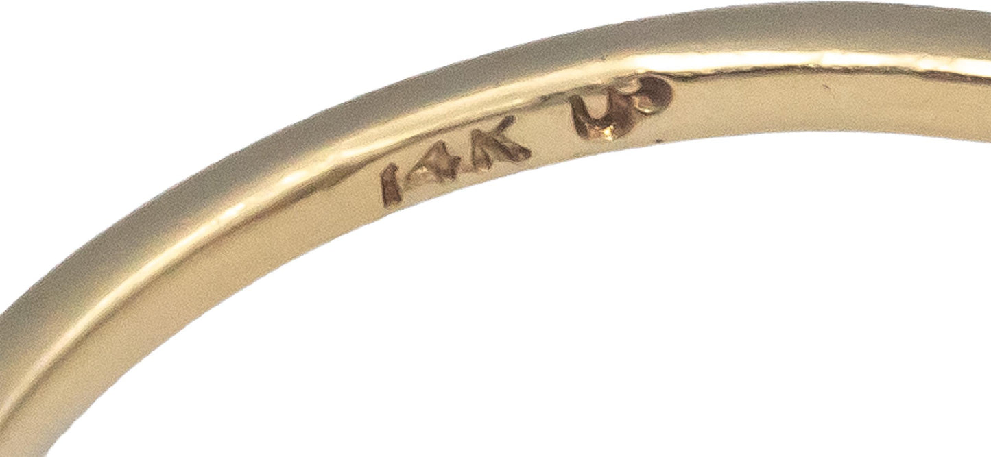 14k Yellow Gold 0.35CT Round Cut Blue Sapphire Band Ring Size 7