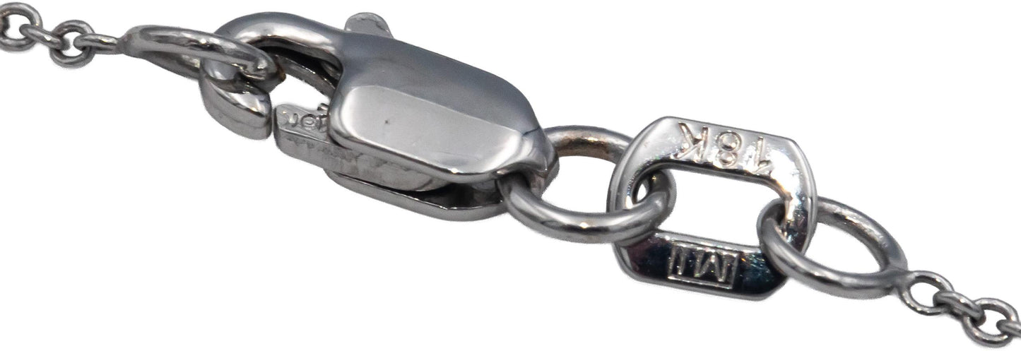 18k White Gold VS Round & Baguette Diamond Cross Crucifix Pendant Necklace .42CT