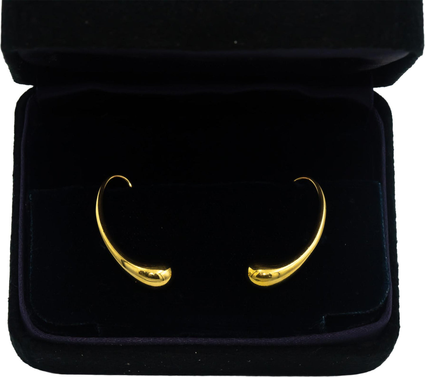 TIFFANY & CO. 18k Yellow Gold Elsa Peretti Teardrop Earrings w/ Box