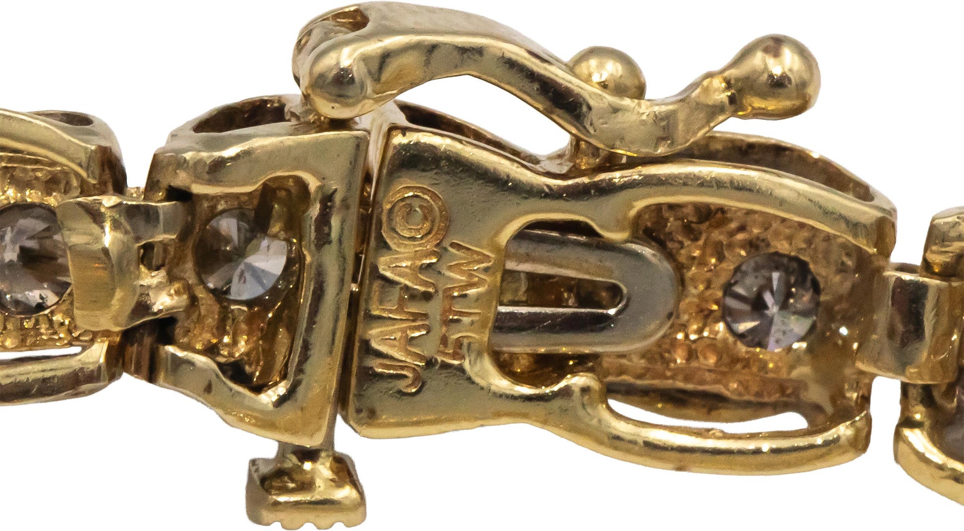 Diamond Round Cut 10k Yellow Gold Fancy Link Bracelet 5.0CT