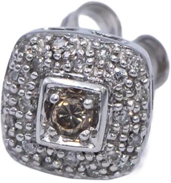 14k White Gold Round Cut Diamond Cluster Stud Earrings 0.25CT