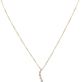 Diamond Round Cut 14k Yellow Gold Journey Pendant Necklace 0.50CT
