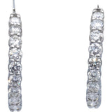 14k White Gold Lab Grown Round Diamond Inside Out Hoop Earrings 9.0CT