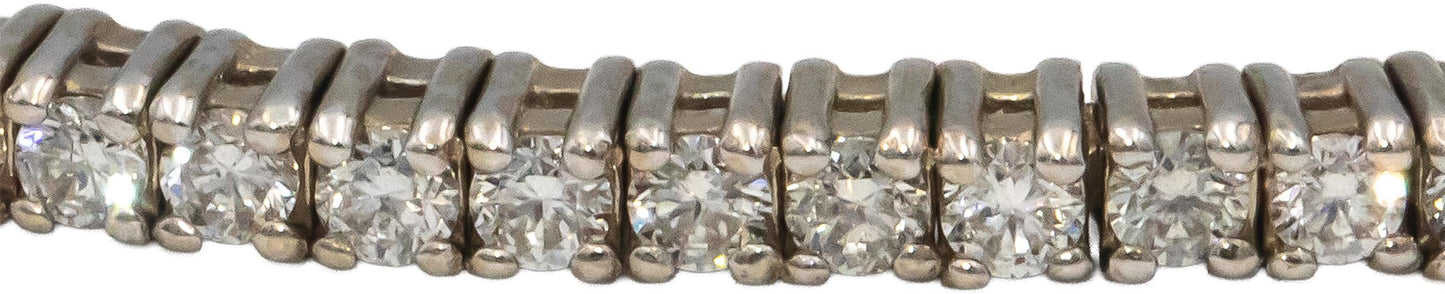14k White Gold VS Round Diamond Semi-Flexible 1/2 Around Bangle Bracelet 1.0CT