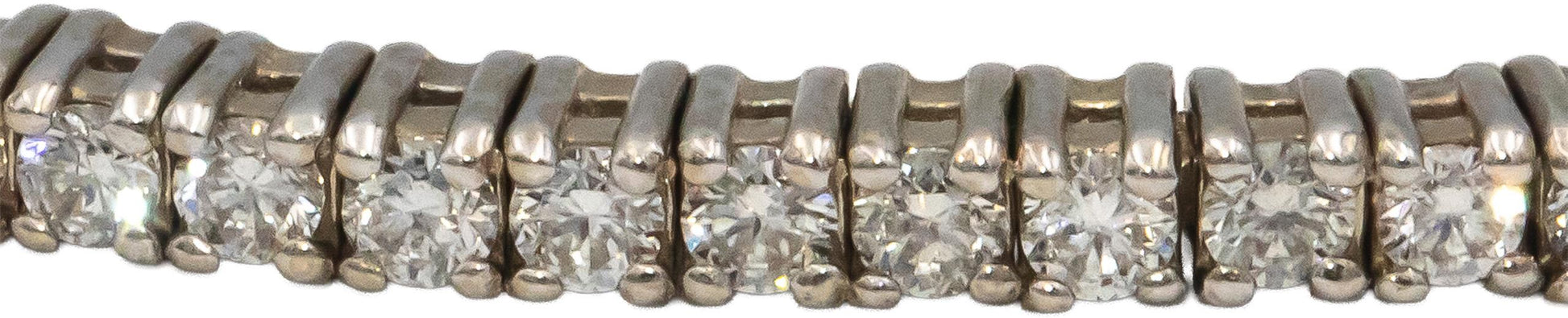 14k White Gold VS Round Diamond Semi-Flexible 1/2 Around Bangle Bracelet 1.0CT