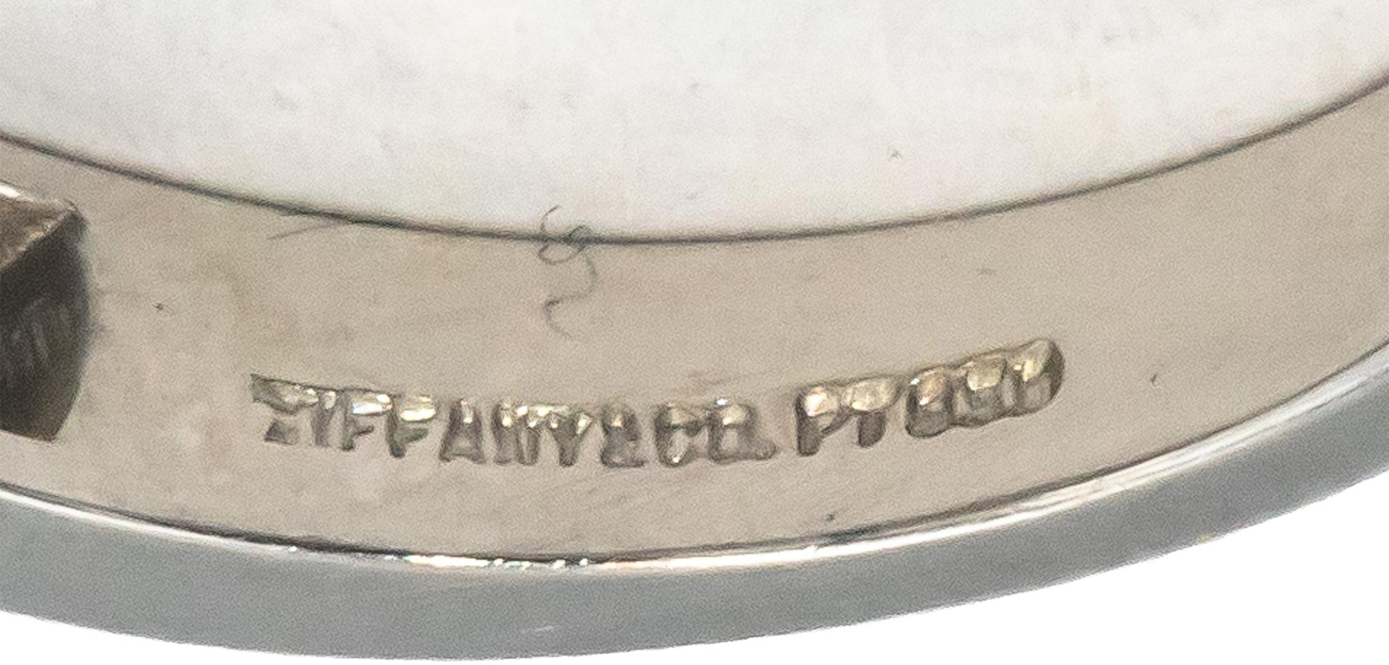 TIFFANY & CO. Platinum Round Channel Set Diamond 3mm Wide Band Ring .44CT Size 6