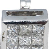 10k White Gold VS Princess Cut Invisible Set Square Stud Earrings 1.0CT