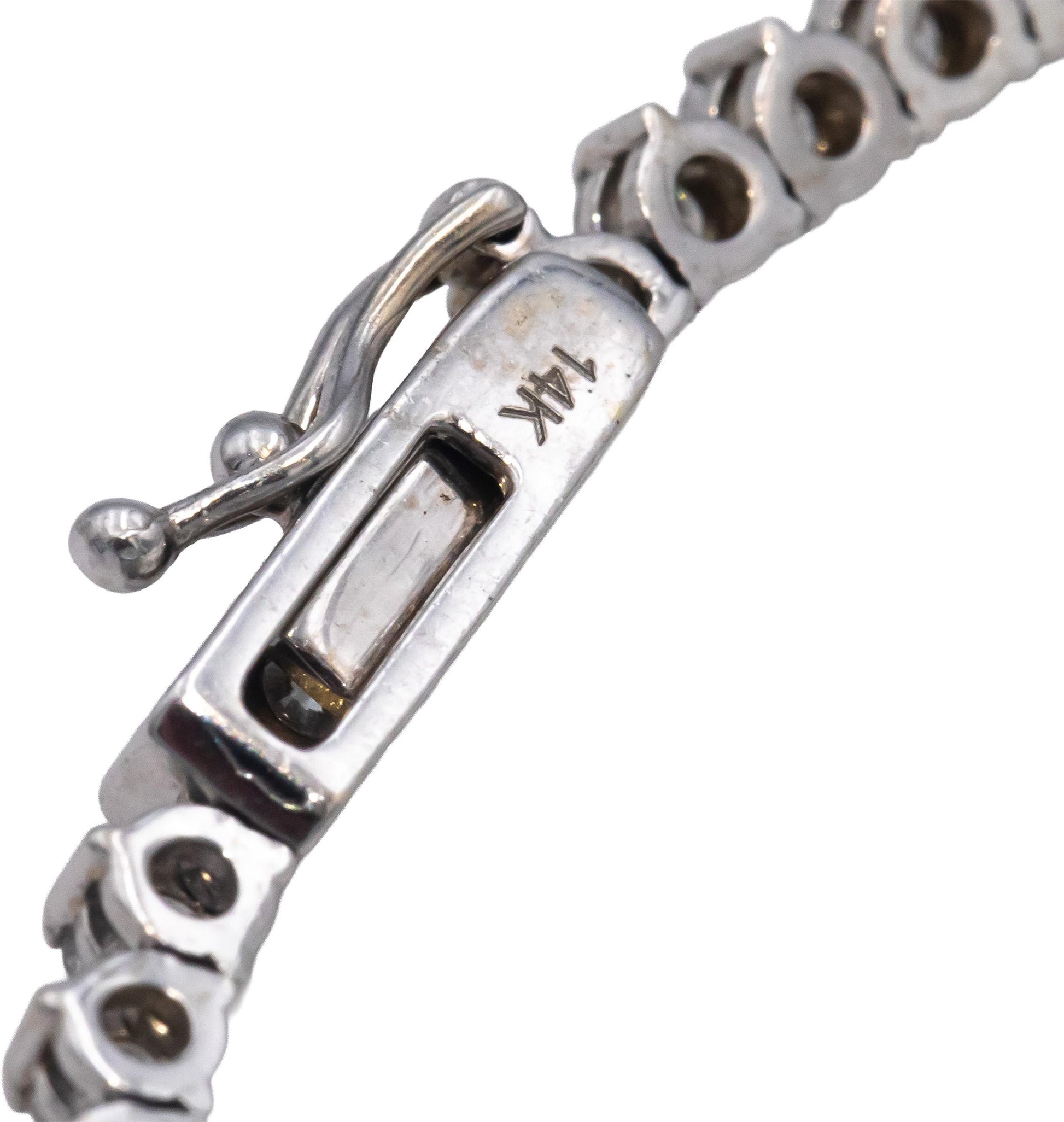 Round Diamond 14k White Gold Graduated Width Riviera Necklace 14.02CT