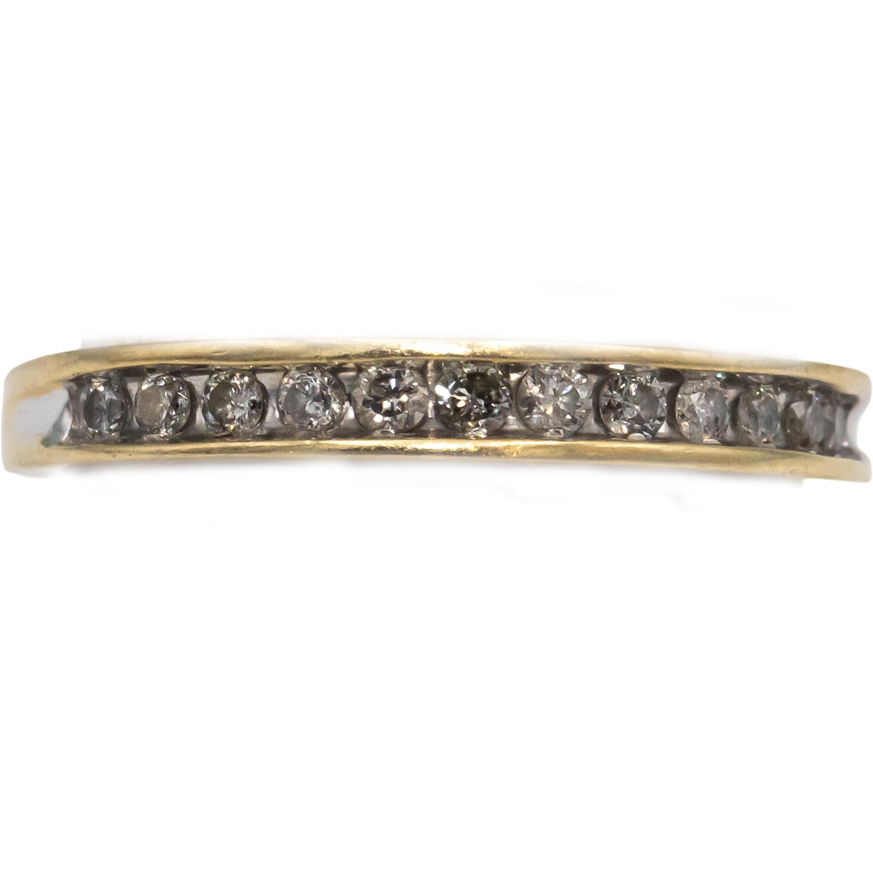 10k Yellow Gold Round Channel Set Diamond Band Ring 0.25CT Size 7.25