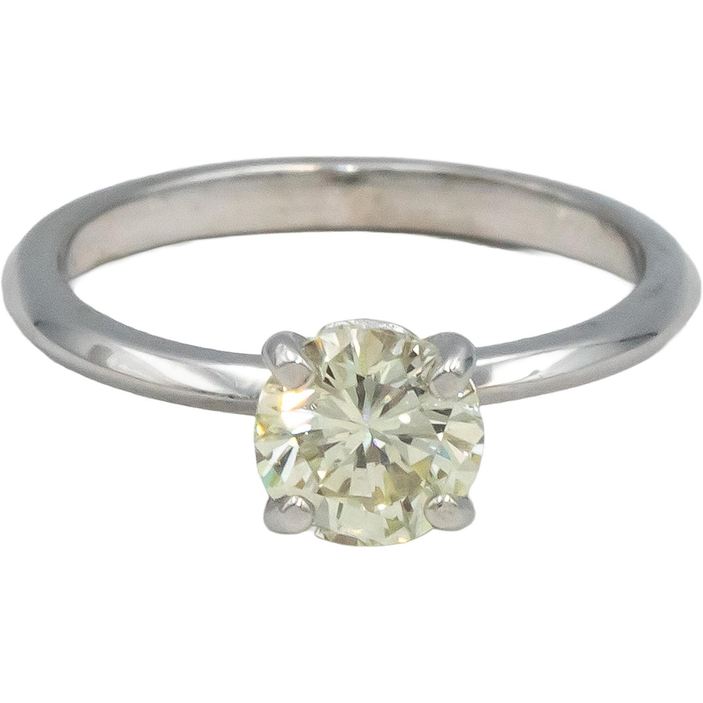 14k White Gold VS Round Diamond Solitaire Engagement Ring 1.01CT