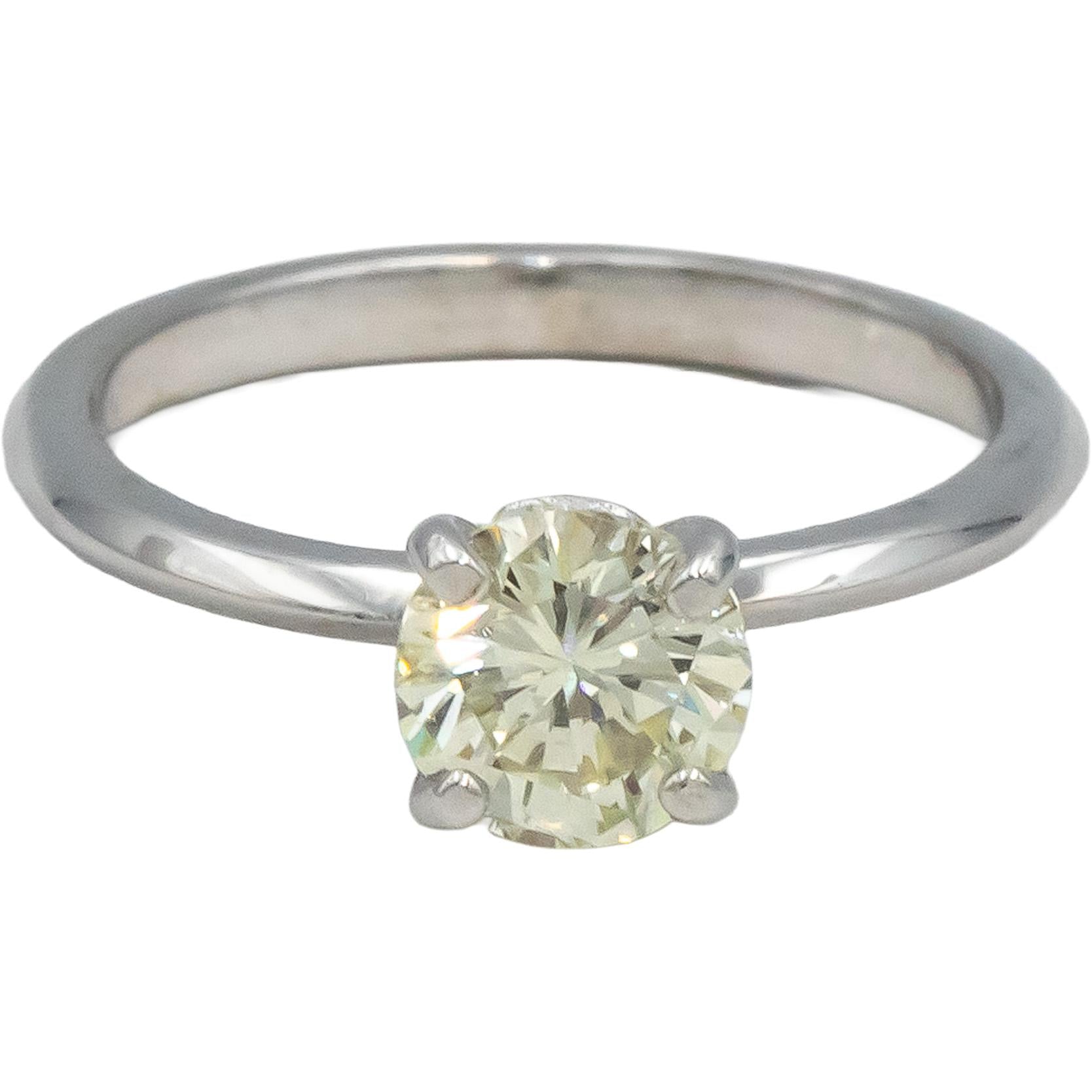 14k White Gold VS Round Diamond Solitaire Engagement Ring 1.01CT
