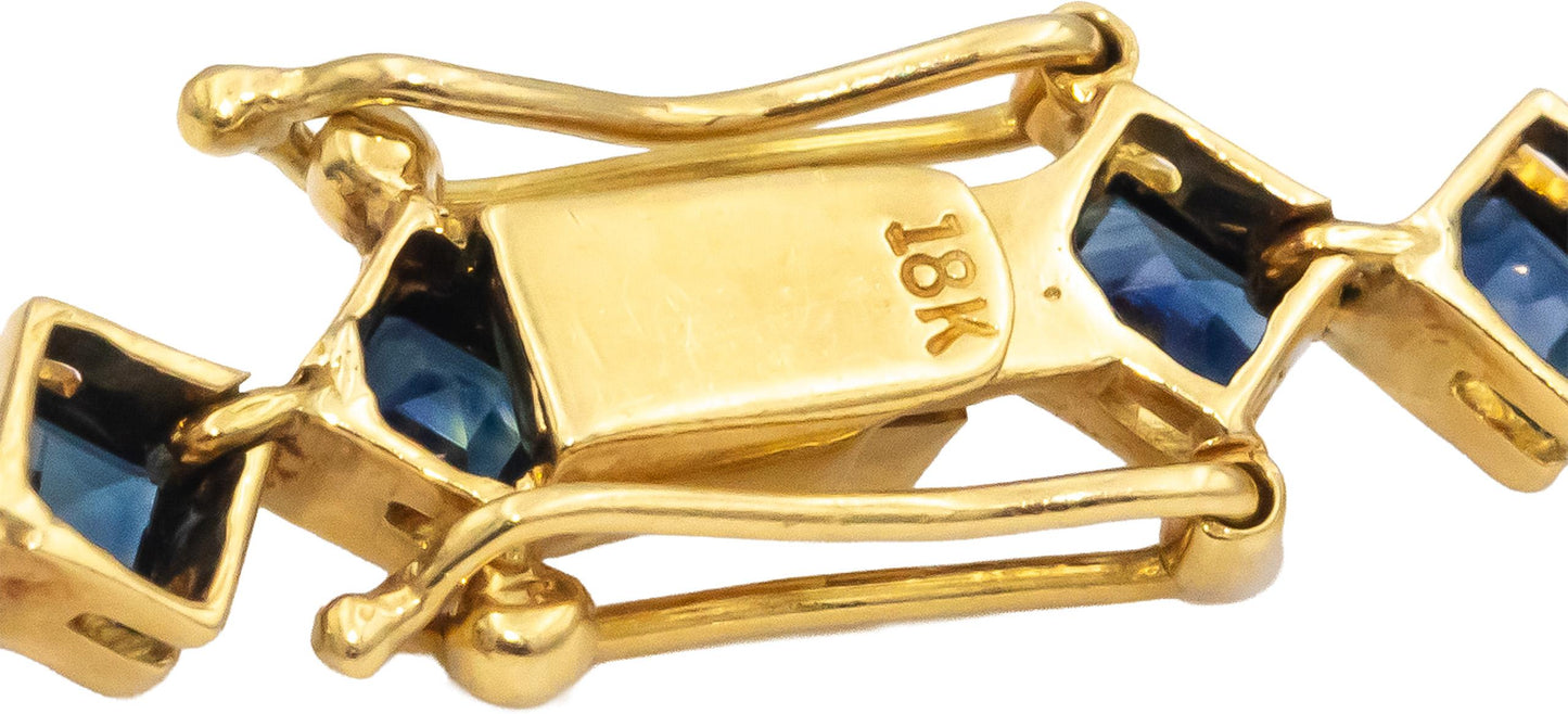 18k Yellow Gold VS Diamond Sapphire Emerald Ruby Fancy Link Bracelet 2.80CT