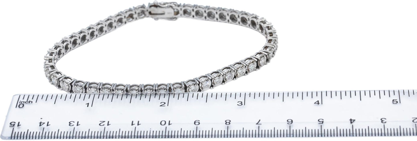 14k White Gold Jewelry Round Diamond Tennis Bracelet 3.67CT
