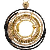 CGL Certified 18k Rose Gold Multi-Color Round Diamond Pendant Necklace 4.55CT