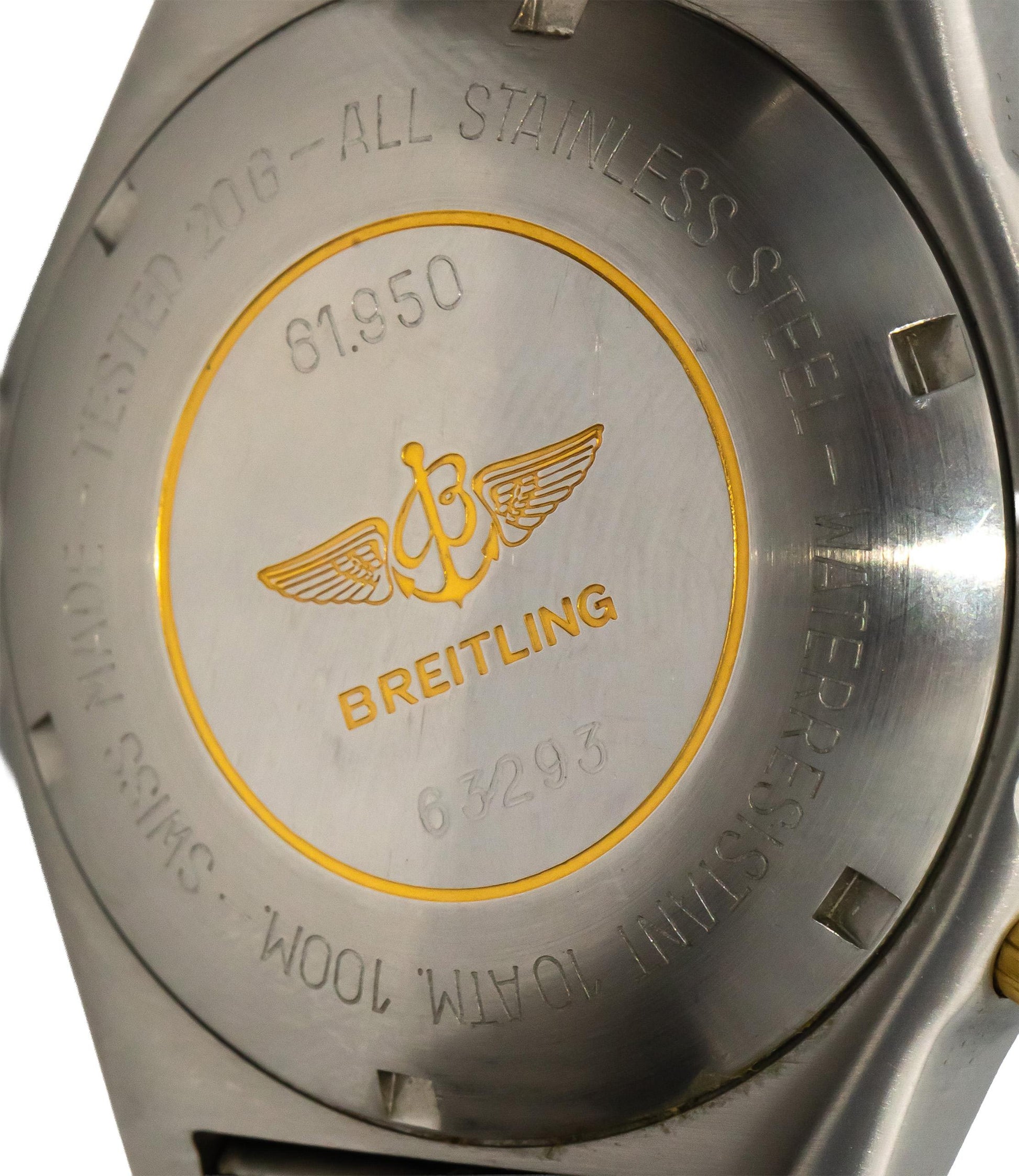 BREITLING 18k Gold Stainless Steel Chronomat 81950 Automatic Men's Watch w/ Box