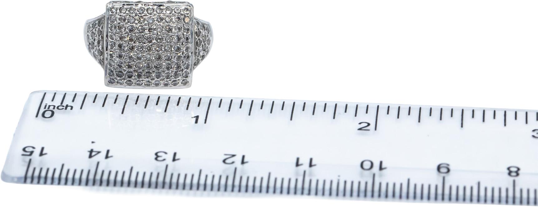 14k White Gold Round Diamond Cluster Cocktail Ring 0.55CT Size 6