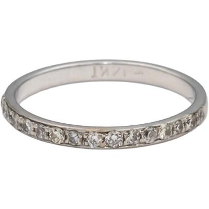 14k White Gold Round Diamond Band Ring 0.25CT Size 5.75