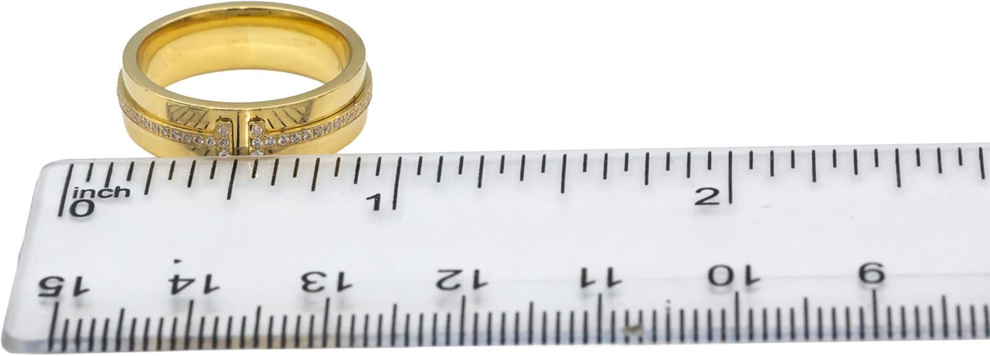 TIFFANY & CO. 18k Yellow Gold VS Round Diamond Tiffany T Ring .13CT 4350 Retail