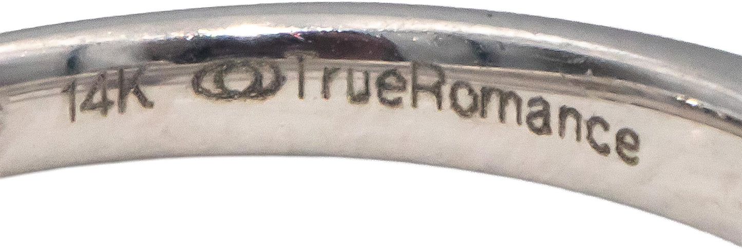 14k White Gold Oval Sapphire & Round Diamond Cocktail Ring 1.38CT Size 7