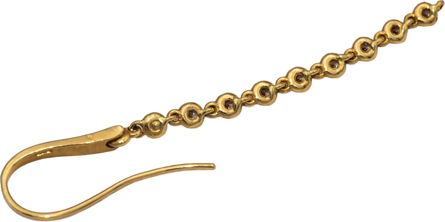 18k White Gold Round Diamond Drop Dangle Earrings 0.50CTW