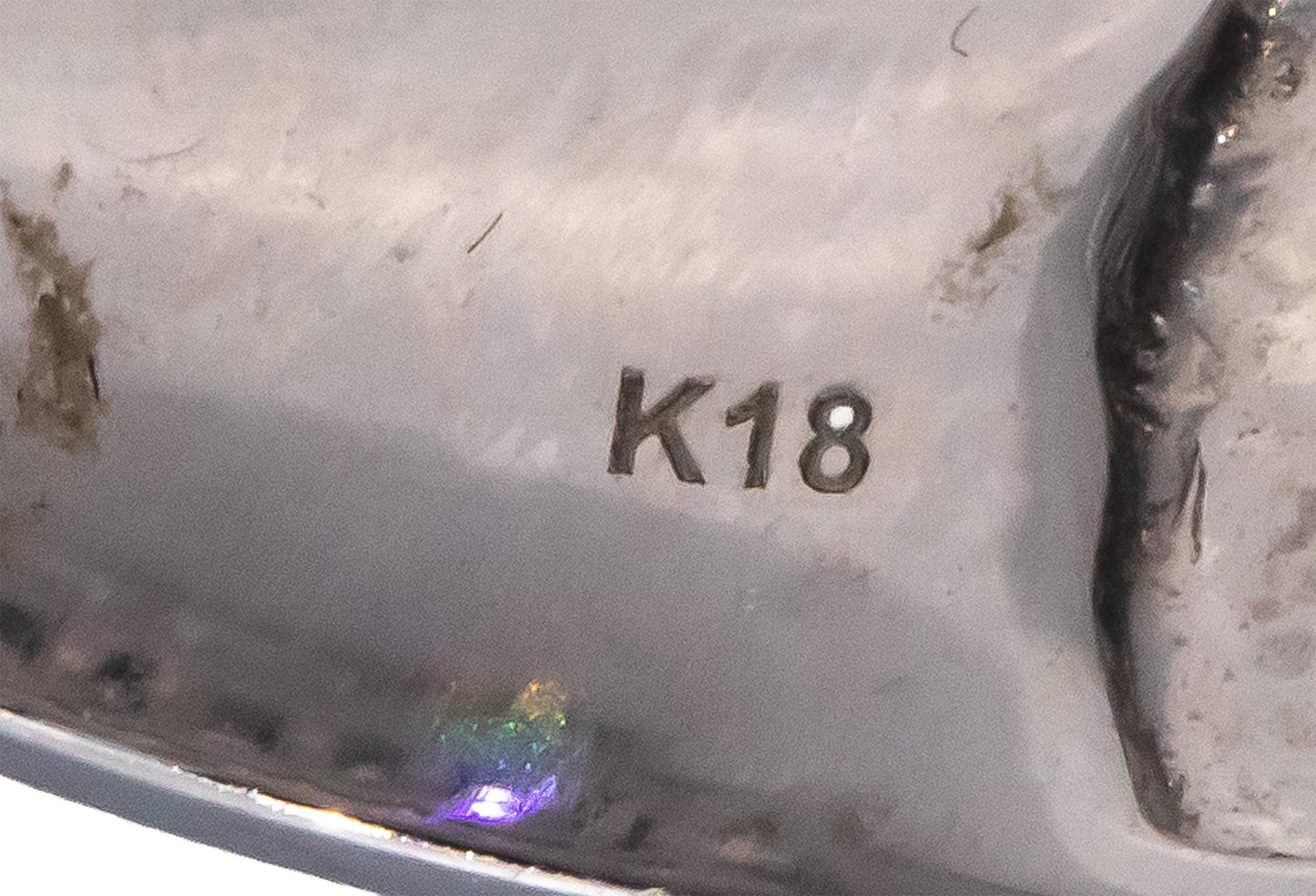 18k White Gold VS Round & Emerald Cut Diamond Wide Band Ring 0.61CT Size 6.75